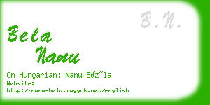 bela nanu business card